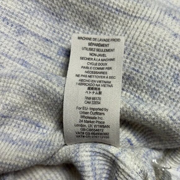 We The Free People Womens Coastline Thermal Henley Small Waffle Peplum Top Blue - Picture 12 of 15